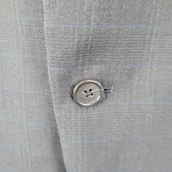 Hart Schaffner & Marx Blue Check Full Suit USA Made Jacket Size 42R Pants 34x31